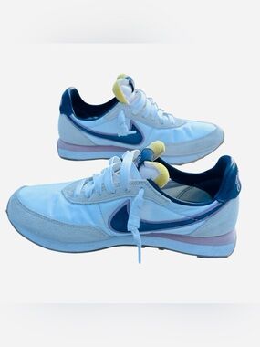 Nike Waffle Trainer 2 SE Youth Women Size 5.5 White Midnight Navy Pink Letterman